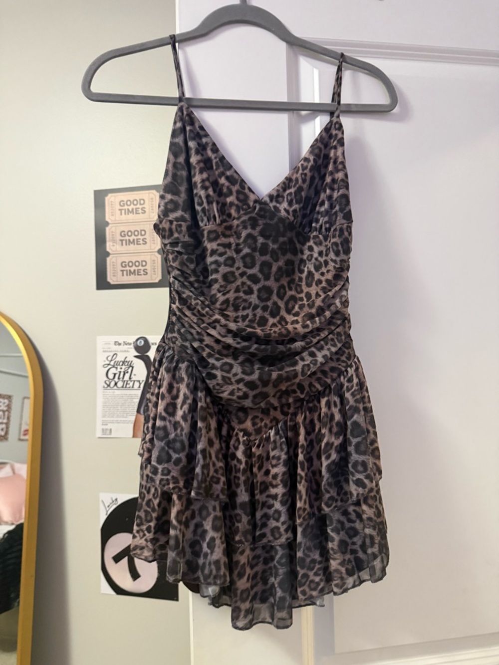 Windsor Brown Leopard Print Mini Dress